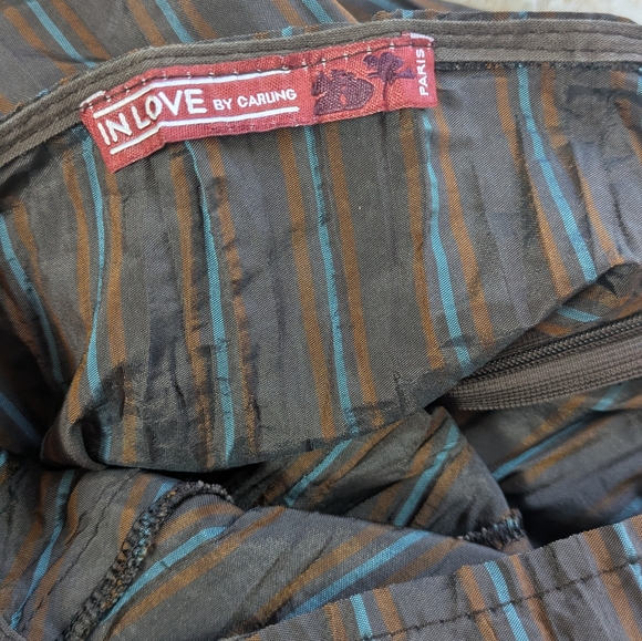 Vintage French Pinstripe Ruffle Midi Skirt - Picture 4 of 6